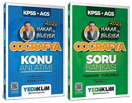 Yediiklim 2026 KPSS MEB-AGS Coğrafya Konu Anlatımı + Soru Bankası 2 li Set - Hakan Bileyen Yediiklim Yayınları