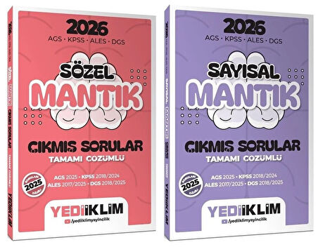 Yediiklim 2026 KPSS MEB-AGS ALES DGS Sözel + Sayısal Mantık Çıkmış Sorular 2 li Set Yediiklim Yayınları