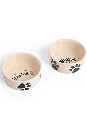 2li Seramik Kedi köpek mama kabı 12cm (300ml)