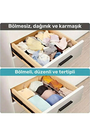 Akrilik Ayarlanabilir Çekmece Bölücü Düzenleyici Organizer 6 Adet