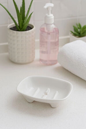 Katı Sabunluk Seramik Katı El Sabunluğu Beyaz