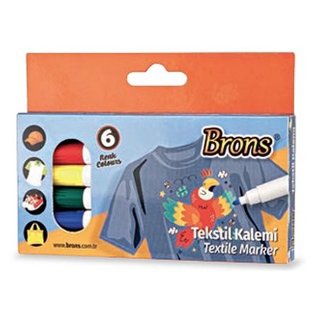 Brons Tekstil Marker 6 Lı Set BR-1000