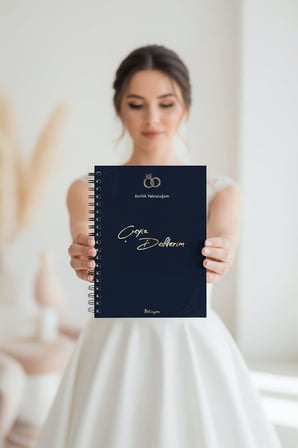 Çeyiz Defteri, Düğün Planlayıcı, Çeyiz Listesi, Çeyiz, Söz, Nişan, Kına, Balayı, Spiralli, 40 Sayfa, Lacivert