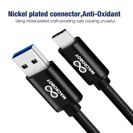 3A USB-A &amp; USB-C Hızlı Şarj ve Hızlı Veri Transferi Kablosu 5000Mbs (5gbps) USB 3.0