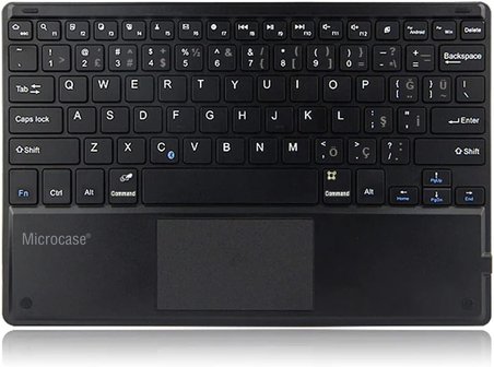 Tablet ve Telefonlar için Şarjlı Touchpadli Türkçe Bluetooth Klavye - AL2724 Siyah