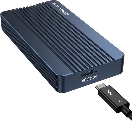 TBU405AIR Thunderbolt 4 40Gbps, Intel JHL7440 Chipset, Max. 8TB M.2 NVMe 2230/2280 Uyumlu, Tak Çalıştır, Alüminyum Alaşım, Type-C Disk Kutusu (Sadece Thunderbolt3/4 ve USB 4.0 Uyumludur)