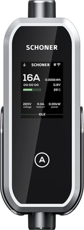 3.5kw Taşınabilir Elektrikli Araç Şarj Istasyonu -Tak ve Şarj Et- Wi-Fi/Bluetooth Smart 5 Metre Tip2 Kablolu