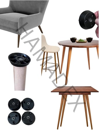 4 Adet Açılı Plastik Montaj Bağlantı Aparatı, M8 Vida Girişli, 4'lü Set, Montaj Vidalari