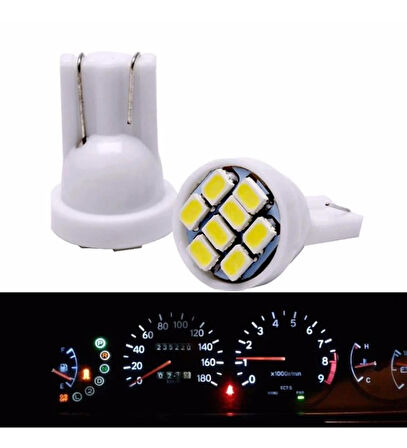 10 Adet Beyaz Renk T10 Park Ampulü Dipsiz Ampul Led Ampul 8 Ledli