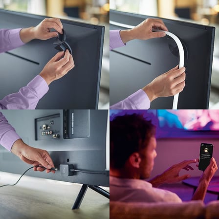 Philips Hue Lightstrip Gradient TV 75'inç Akıllı Renkli LED Şerit Aydınlatma - 25.000 Saat Ampul Kullanım Ömrü