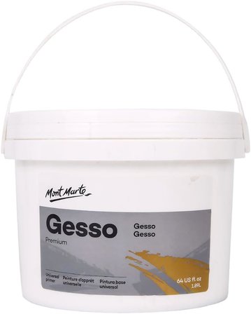 Premium Gesso Evrensel Astar 1,89 ml (1,89 L), Akrilik Boya, Yağlı Boya, Renkli Kalemler, Pasteller, Grafit ve Kömür için Uygun