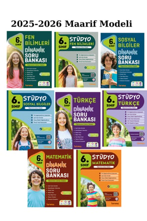 Tudem 6. Sınıf Dinamik ve Stüdyo Türkçe- Matematik- Fen-Sosyal 8 Kitap Set 2025/26 Maarif Modeli