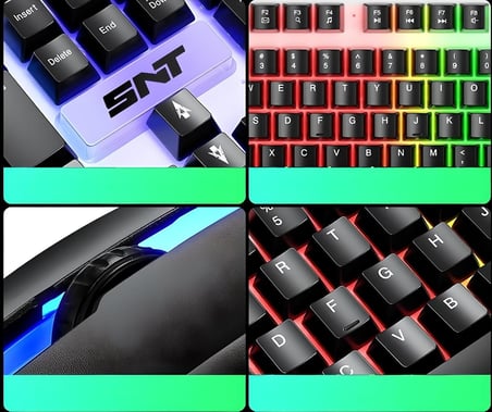 Snt TF-230 Rgb Gaming Klavye Mouse Seti | Oyuncular Için Işıklı Klavye &amp; Mouse Set türkçe alfabe