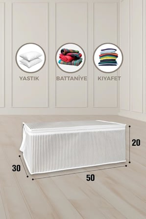 Baza Altı Düzenleyici Kumaş Hurç (50 x 30 x 20) (5 Adet Gri)