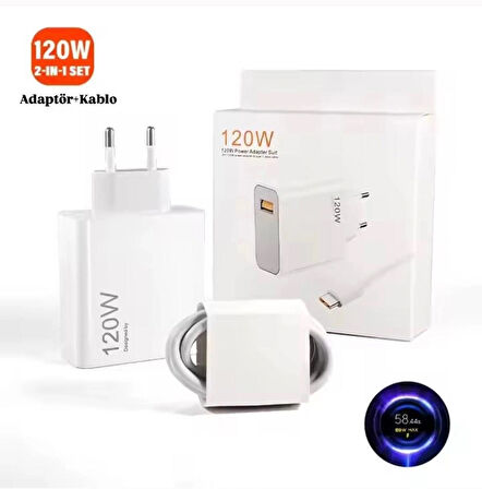 Xiaomi Redmi Samsung Uyumlu 120w Hızlı Şarj Cihazı 120watt Turbo Şarj Aleti Adaptör Kablo Set