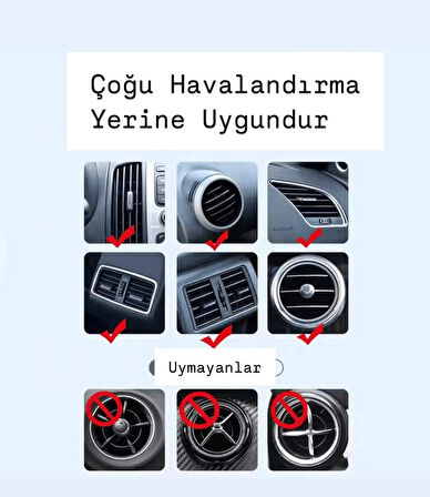 Kancalı Araç Içi Premium Telefon Tutucu - Araba Telefon Tutacağı Havalandırma Için