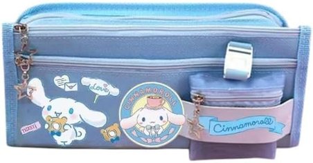 Sanrio Cinnamoroll Mavi Yüksek Kapasiteli Çok Gözlü Kalemlik Kalem Kutusu