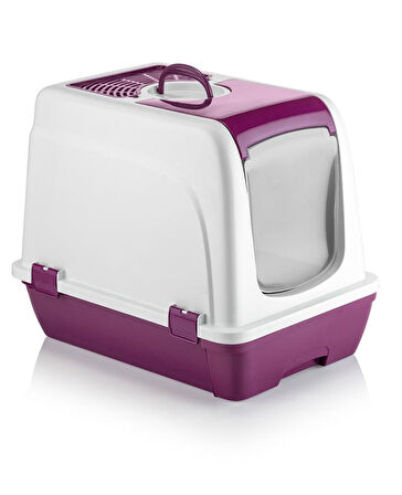 Orta Boy Çekmeceli Kapalı Kedi Tuvaleti Paspas ve Kürek Hediyeli