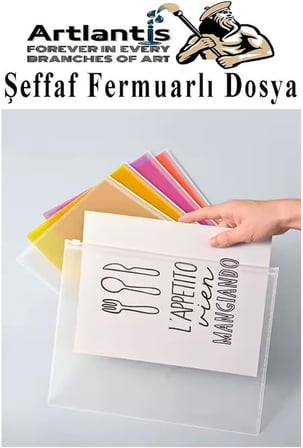 A4 Şeffaf Fermuarlı Dosya 5 Renk 1 Paket PvC Fermuarlı Evrak Dosyası 24x34cm Çıtçıtlı Belge Evrak Dosyası Ofis Büro Okul