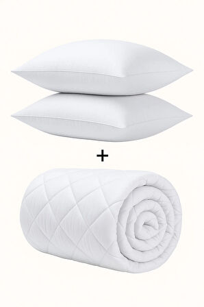 Beyaz ÇİFT KİŞİLİK Yastık ve Yorgan SETİ-195*215