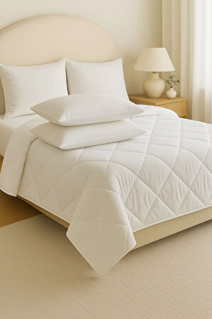 Beyaz ÇİFT KİŞİLİK Yastık ve Yorgan SETİ-195*215