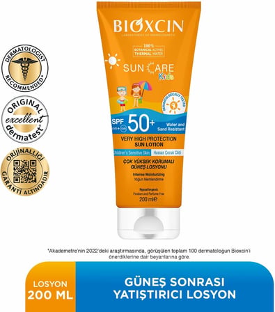 Sun Care Çok Yüksek Korumalı Çocuk Güneş Kremi,% 100 Botanik Aktif, 50 SPF, 200 ml