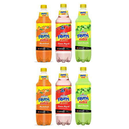 Uludağ Frutti 1 lt 6 lı Karma Paket - Mandalina - Orman Mey -Yeşil Limon