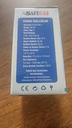 SafeGaz Dogalgaz ve lpg alarm cıhazı
