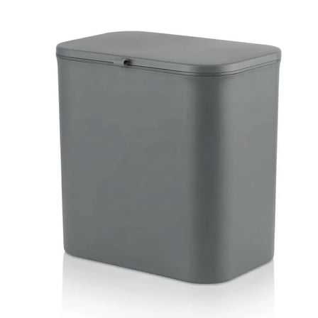 Orret Home Dolap Kapağına Asılabilir 15 Litre Çöp Kovası, Duvara Yapıştırılabilir Çift Tarafa Açılabilir Mutfak Çöp Kutusu, Banyo Çöp Kovası, Kapaklı Asma Çöp Kovası Organizer (Gri)