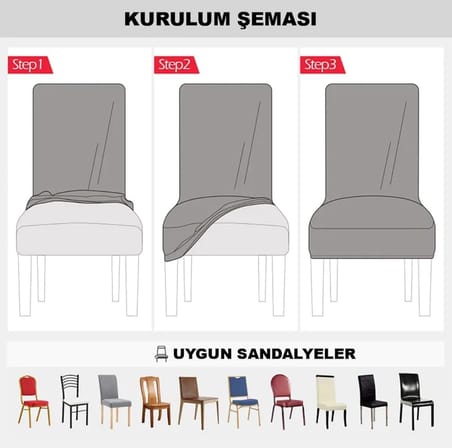 Spandex Bal Peteği Kumaş Likralı Sandalye Kılıfı Tüylenmez Kaliteli Streç Sandalye Örtüsü (Beyaz)
