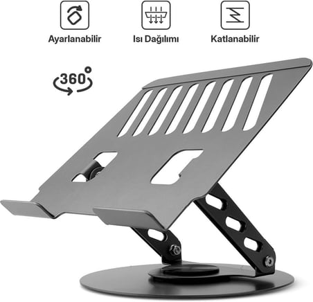 Power-way 360° Dönebilen Metal Ayarlı Macbook &amp; Notebook Standı