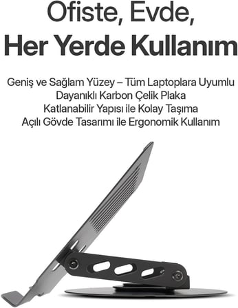Power-way 360° Dönebilen Metal Ayarlı Macbook &amp; Notebook Standı