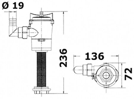 Europump Livar Pompası 600 Gl/Saat 12V/3A ABS Gövde