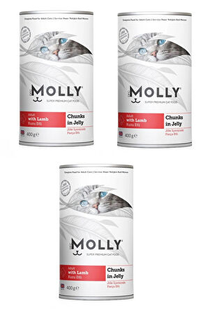 Molly Kuzu Etli Jöleli Kedi Konservesi 400 Gr. X 3 Adet