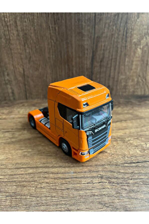 Sesli Işıklı Scania Tır R73O Oyuncak Tır Kafası Taşıyıcı  1/64 Oyuncak Tır Kafası Turuncu 12 Cm
