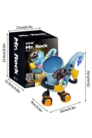 Oyuncak Robot Dans Eden Sesli Işıklı Robot Saksafon Çalan Sevimli Robot Müzikli Robot Mr. Rock