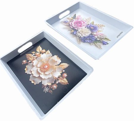 Siyah Kare Sert Plastik Tepsi 30 X 23 cm