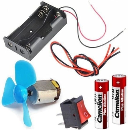 Arduino 3V Motor Pervane Pil Kutusu Anahtar Deney Seti Eğitici Oyuncak Motoru R130 Mini Elektrik Motoru