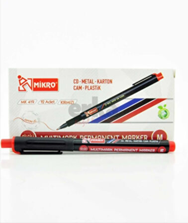 Cd-dvd Kalemi Asetat Kalemi M Kırmızı Mk-419-mk Permanent Marker 1 adet