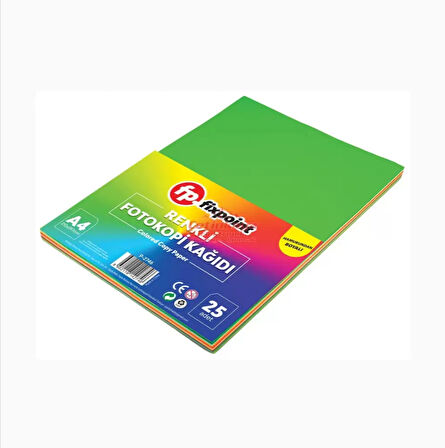 25 Adet Renkli A4 Fotokopi Kağıdı 5 Renk