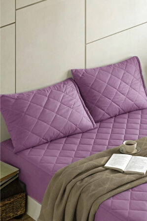 Formeya Pamukkale Alez Lila %100 Pamuk Kapitone Yastık Koruyucu Alez 2 Adet