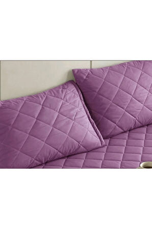 Pamukkale Alez Lila %100 Pamuk Kapitone Yastık Koruyucu Alez 4 Adet