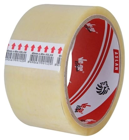 (3 ADET) Vege Aslan Şeffaf Koli Bandı 45 mm x 40 m
