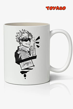 Jujutsu Kaisen Satoru Gojo Anime Temalı Beyaz Kupa Bardak Sevgiliye Arkadaşa Hediye