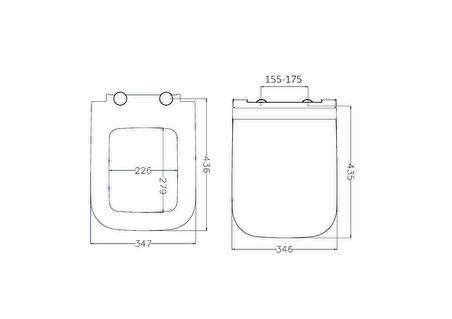 OLIMPIA Kare Model Uyumlu Droplast Klozet Kapağı (ECA,SEREL,VİTRA,KALE UYUMLU)
