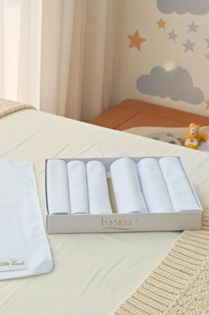 Özel Seri 7'li %100 Pamuklu Bebek Ağız Silme Mendili Bebek Mendili