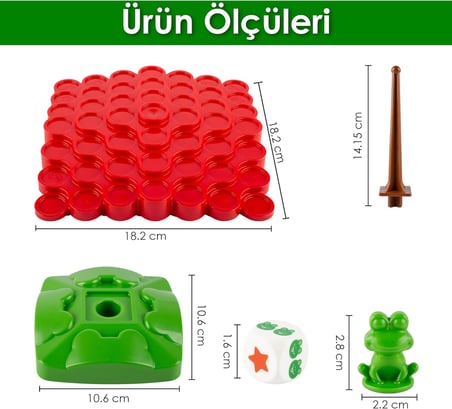 Kurbağa Denge Oyunu, 3+ Yaş, 50 Parçalı, Ebeveyn Çocuk Etkileşimli, Eğitici Zeka ve Strateji Oyunu, Aile Kutu Oyunu