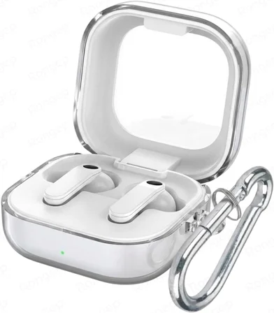 Samsung Galaxy Buds4 Pro/Buds 4 için Şeffaf Kılıf Darbeye Çizilmeye ve Sararmaya Karşı Dirençli Galaxy Buds 4 Pro Kulaklık Kılıfı Taşıma Askılı TPU Koruyucu Samsung Buds 4 Pro Kılıf