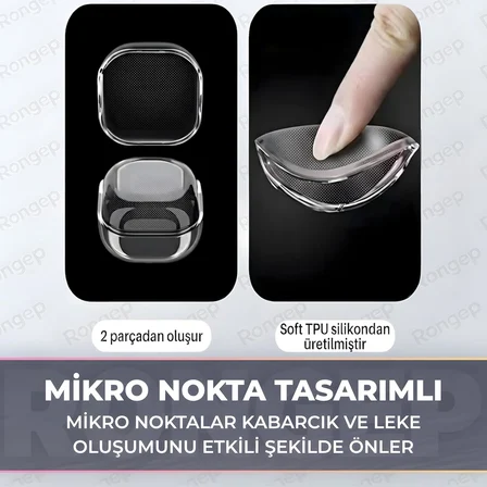 Samsung Galaxy Buds4 Pro/Buds 4 için Şeffaf Kılıf Darbeye Çizilmeye ve Sararmaya Karşı Dirençli Galaxy Buds 4 Pro Kulaklık Kılıfı Taşıma Askılı TPU Koruyucu Samsung Buds 4 Pro Kılıf