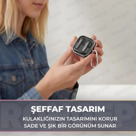 Samsung Galaxy Buds4 Pro/Buds 4 için Şeffaf Kılıf Darbeye Çizilmeye ve Sararmaya Karşı Dirençli Galaxy Buds 4 Pro Kulaklık Kılıfı Taşıma Askılı TPU Koruyucu Samsung Buds 4 Pro Kılıf